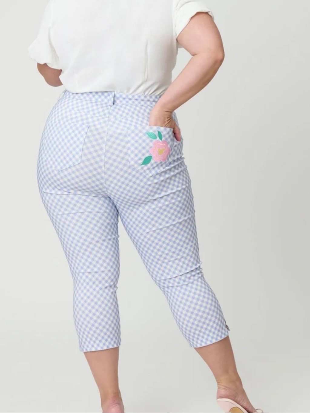 Disney Mickey & Friends By Unique Vintage Gingham Rachelle Capri Pants Size 3x